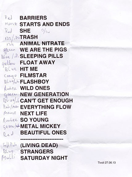 Сет-лист концерта Suede в Парке Тиволи, Копенгаген, 27 июня 2013 г.